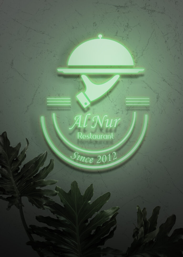 Neon green your design here on a wall